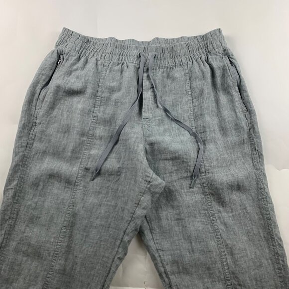 Athleta Light Gray Heather Linen Pull On Ankle Pant XL - Picture 2 of 7